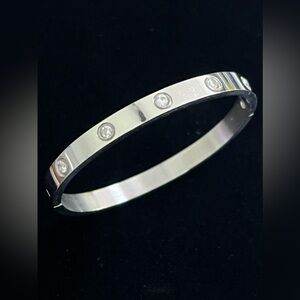 Love Stainless Steel Crystal Women’s Bangle Bracelet